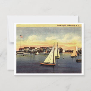 Ocean City NJ Yacht Lagoon 1950er Jahre Postkarte