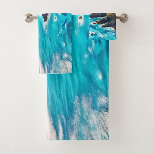 Ocean Cliffs: Wilde Küste Badhandtuch Set (Insitu)