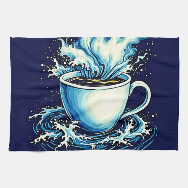 Ocean Coffee Dream Geschirrtuch (Horizontal)