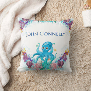 Ocean Colorful Niedlicher kleiner Junge Octopus Wi Kissen