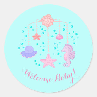 Ocean Crib Mobile Baby Shockaufkleber Runder Aufkleber