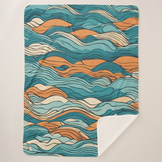 Ocean Currents: Stylized Wave Pattern Sherpadecke (Vorderseite)