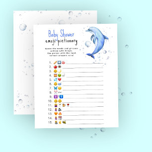 Ocean Delphin - Emoji Bilderspiel Babydusche