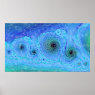 Ocean Dream Geo Fractal Poster