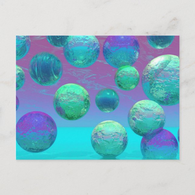 Ocean Dreams - Aqua and Violet Ocean Fantasy Postkarte (Vorderseite)