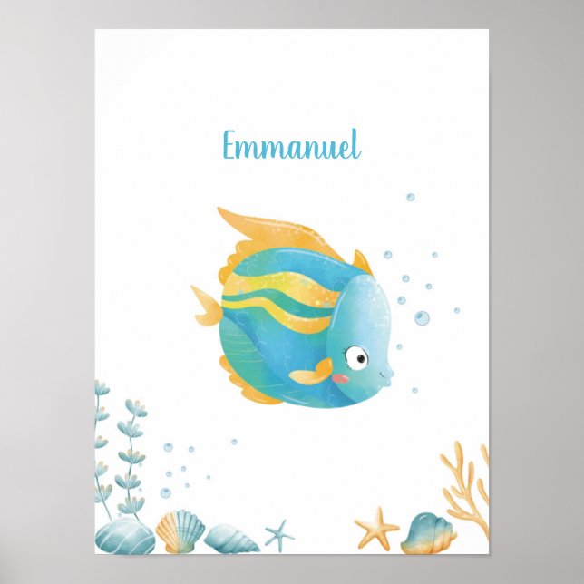 Ocean Dreams Discovery Fish individuell anpassbar Poster (Vorne)