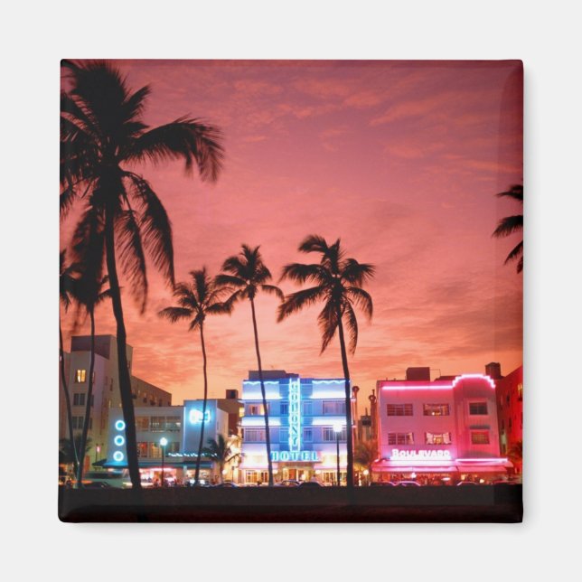 Ocean Drive - Miami Beach Skyline Magnet (Vorne)