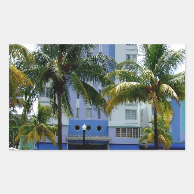 Ocean Drive Rechteckiger Aufkleber (Vorderseite)