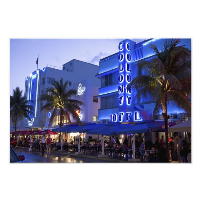 Ocean Drive, South Beach, Miami Beach, Fotodruck (Vorne)