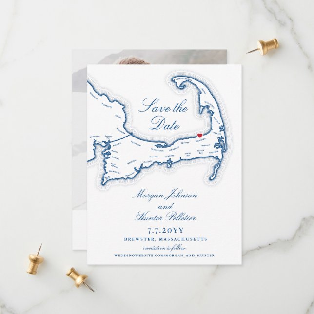 Ocean Edge Resort Brewster Wedding Save The Date (Vorderseite/Rückseite Beispiel)