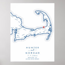 Ocean Edge Resort Hochzeit Navy Gästebuch Poster