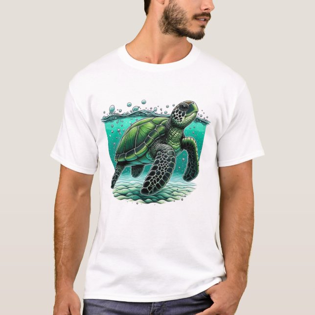 🌊 Ocean Explorer Sea Turtle 🐢 T-Shirt (Vorderseite)