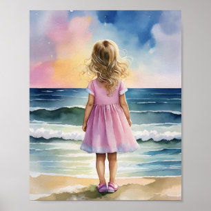 Ocean Eyes Beach Girl Poster