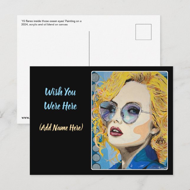 "Ocean Eyes" Gemälde auf einem Postkarte (Vorne/Hinten)