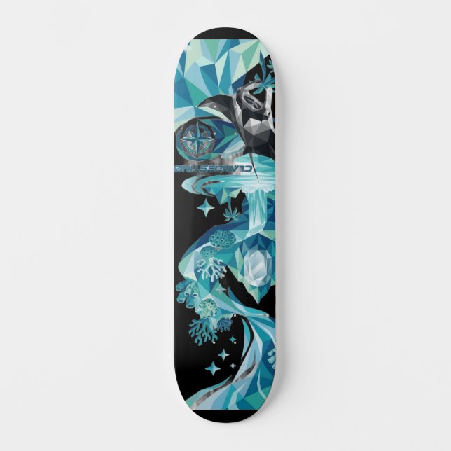 “Ocean Flow – Manta Ray Skateboard Deck” (Vorderseite)
