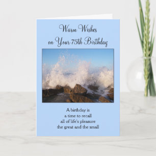 Ocean Fotografy Personalisiert 75. Geburtstag Karte