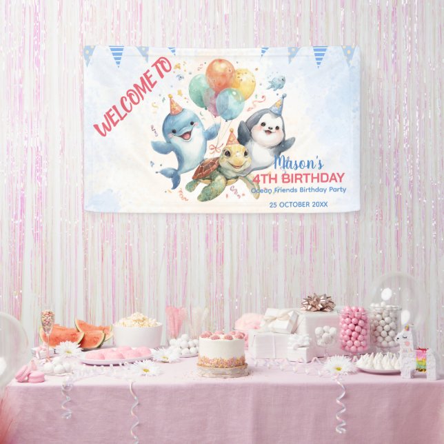 Ocean Friends Birthday Banner (Party)