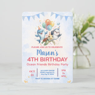 Ocean Friends Birthday Einladung