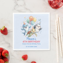 Ocean Friends Birthday Paper Napkin