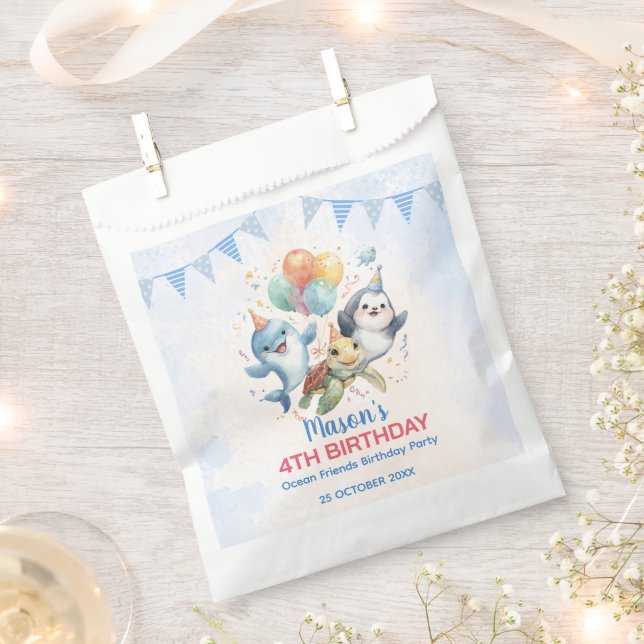 Ocean Friends Geburtstag Geschenktütchen (Ausgeschnitten)