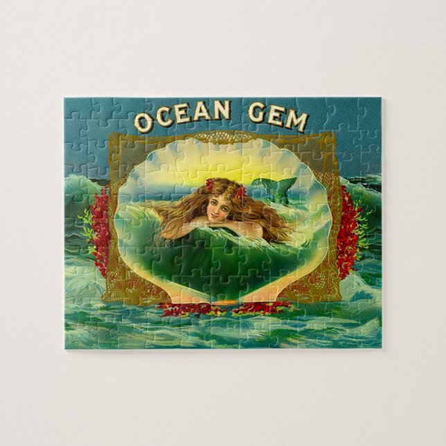 Ocean Gem mermaid Zigarrenlabel (Horizontal)