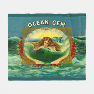 Ocean Gem mermaid Zigarrenlabel Fleecedecke