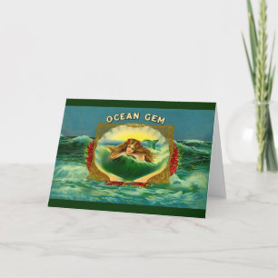 Ocean Gem mermaid Zigarrenlabel Karte