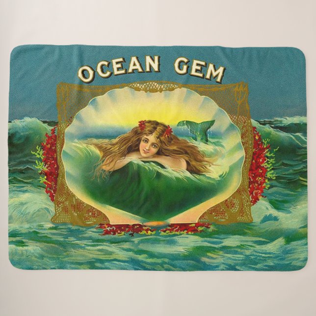 Ocean Gem mermaid Zigarrenlabel Sherpadecke (Vorderseite (Horizontal))
