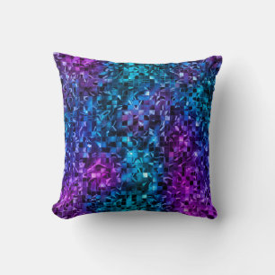 Ocean Glamour Blau und Rosa Glitzer Kissen