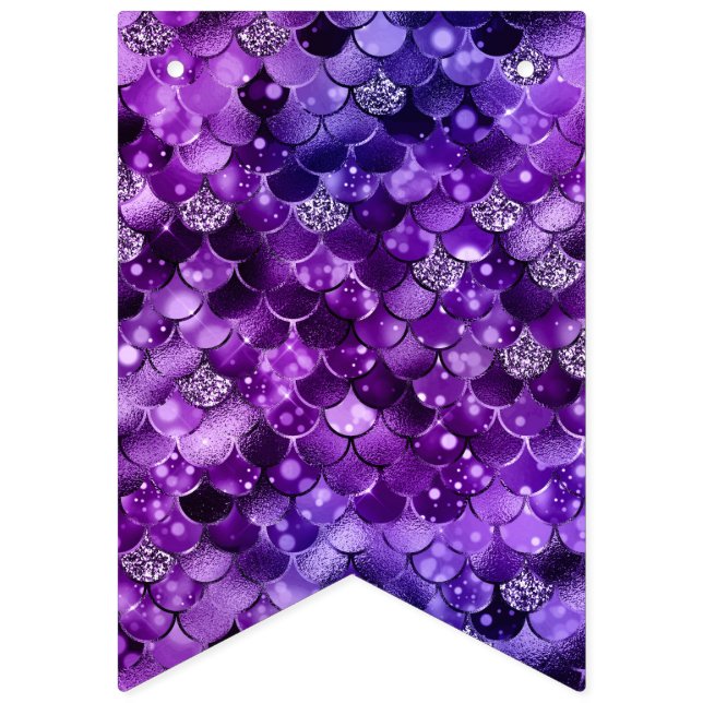 Ocean Glamour Farbenfrohe Fischskalen Muster Wimpelkette (Erste Fahne)