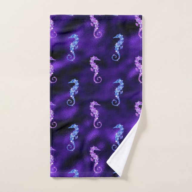 Océan Glamour Purple Huile & Parties scintillant S (Serviette à main)
