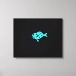 Ocean Glow_Aqua-on-Black Lonely Grouper Leinwanddruck<br><div class="desc">Wenn Sie kreativ sind, können Sie die Größe und Position des Gruppiers oder die Hintergrundfarbe ändern. Klicken Sie einfach auf "Anpassen" und lass den Spaß beginnen! Mit den oben stehenden Optionen des Designwerkzeugs können Sie ganz einfach eine ideale "Größe" für Ihre Leinwand auswählen und dann Ihre "Rahmendicke", "Panels" und "Effekte"...</div>