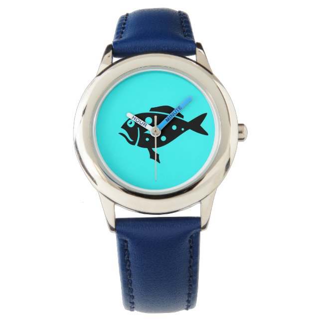 Ocean Glow_Black-on-Aqua-Grouper Armbanduhr (Vorderseite)