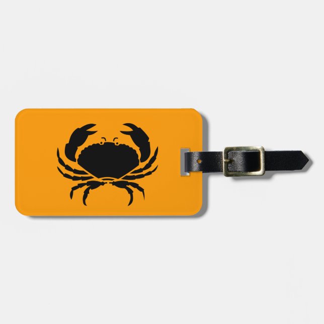 Ocean Glow_Black on Orange Crab_personalisiert Gepäckanhänger (Vorderseite horizontal)