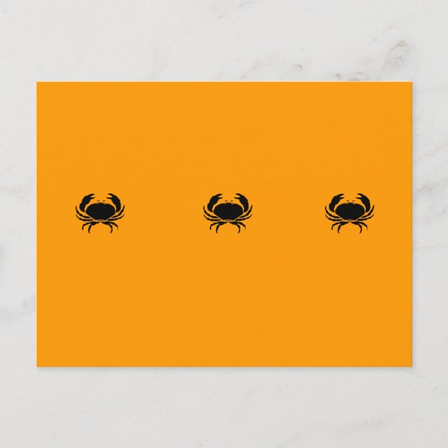 Ocean Glow_Black-on-Orange Crab Postkarte (Vorderseite)