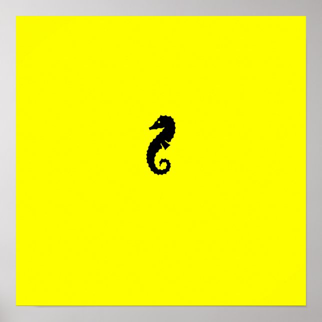 Ocean Glow_Black-on-Yellow-Seepferd Poster (Vorne)