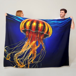 Ocean Glow Jelly Design Fleecedecke