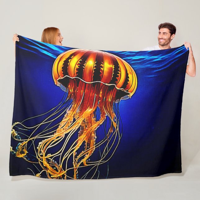 Ocean Glow Jelly Design Fleecedecke (Beispiel)