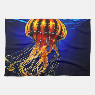 Ocean Glow Jelly Design Geschirrtuch