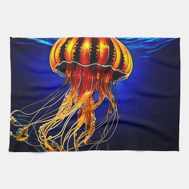 Ocean Glow Jelly Design Geschirrtuch (Horizontal)