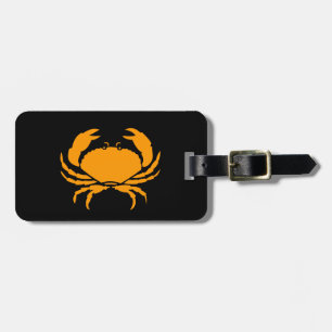 Ocean Glow_Orange auf Black Crab_personalisiert Gepäckanhänger