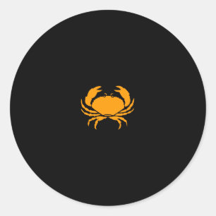 Ocean Glow_Orange Crab Runder Aufkleber