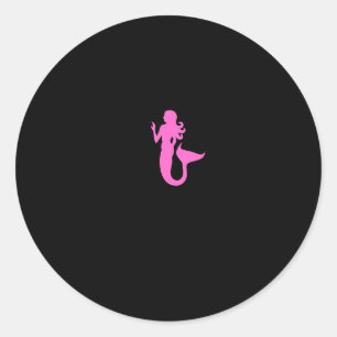 Ocean Glow_Pink Mermaid Runder Aufkleber