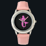 Ocean Glow_Pink-on-Black Mermaid Armbanduhr<br><div class="desc">Zeigen Sie Ihre Liebe für den Ozean und all seine Unterwassermajestät mit unserem Ocean Glow,  maritimen Icons,  rosa-schwarz Meerjungfrau Armbanduhr. Für weitere Designoptionen klicken Sie einfach auf "Anpassen" und gehen Sie los!</div>