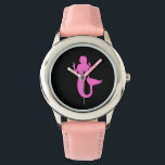 Ocean Glow_Pink-on-Black Mermaid Armbanduhr<br><div class="desc">Zeigen Sie Ihre Liebe für den Ozean und all seine Unterwassermajestät mit unserem Ocean Glow,  maritimen Icons,  rosa-schwarz Meerjungfrau Armbanduhr. Für weitere Designoptionen klicken Sie einfach auf "Anpassen" und gehen Sie los!</div>