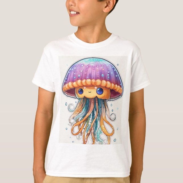 "Ocean Glow: Quallen T - Shirt Art" (Vorderseite)