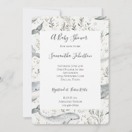 Ocean Gray Whales Baby Shower Einladung