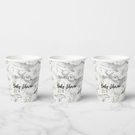 Ocean Gray Whales Baby Shower Pappbecher