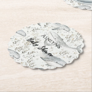 Ocean Gray Whales Baby Shower Untersetzer