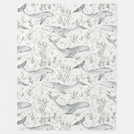 Ocean Gray Whales Fleecedecke